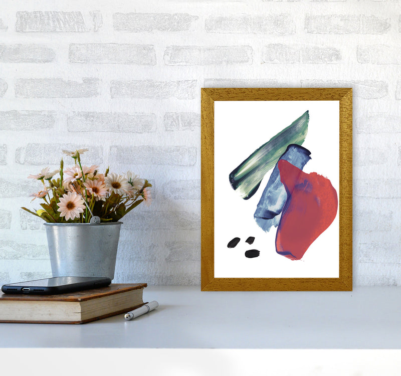 Red And Blue Mixed Watercolour Abstract Modern Print A4 Print Only