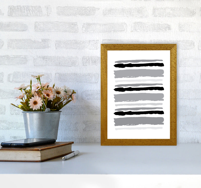 Black Contrast Abstract Stripes Modern Print A4 Print Only