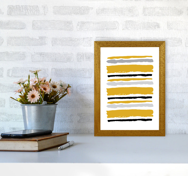 Mustard Contrast Abstract Stripes Modern Print A4 Print Only