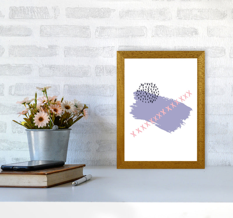Purple X Paint Brush Abstract Modern Print A4 Print Only