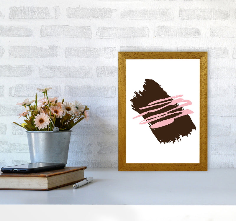 Black Jaggered Paint Brush Abstract Modern Print A4 Print Only