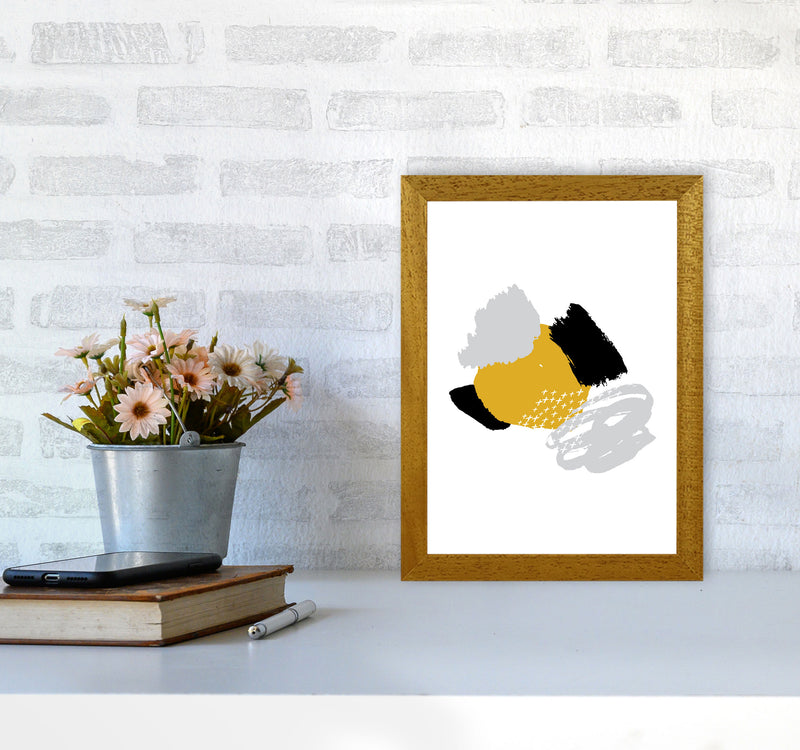 Mustard And Black Mismatch Abstract Modern Print A4 Print Only