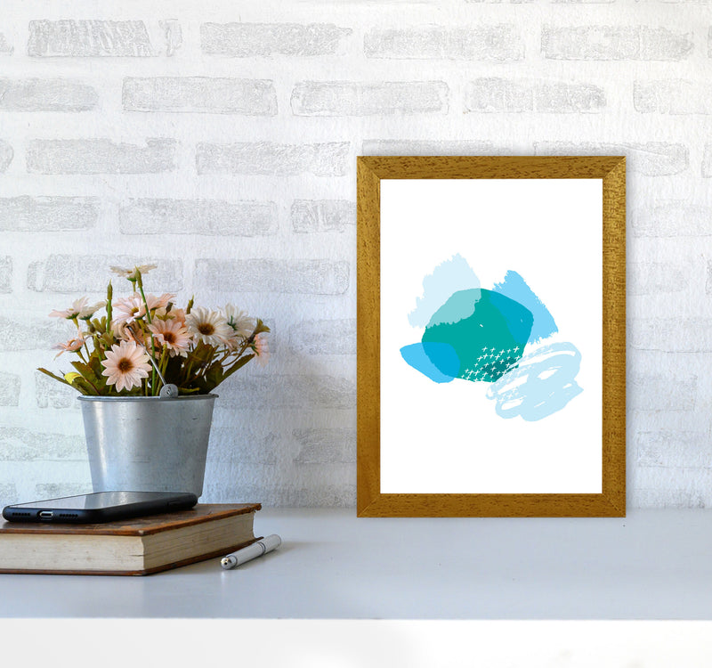 Blue And Teal Mismatch Abstract Modern Print A4 Print Only