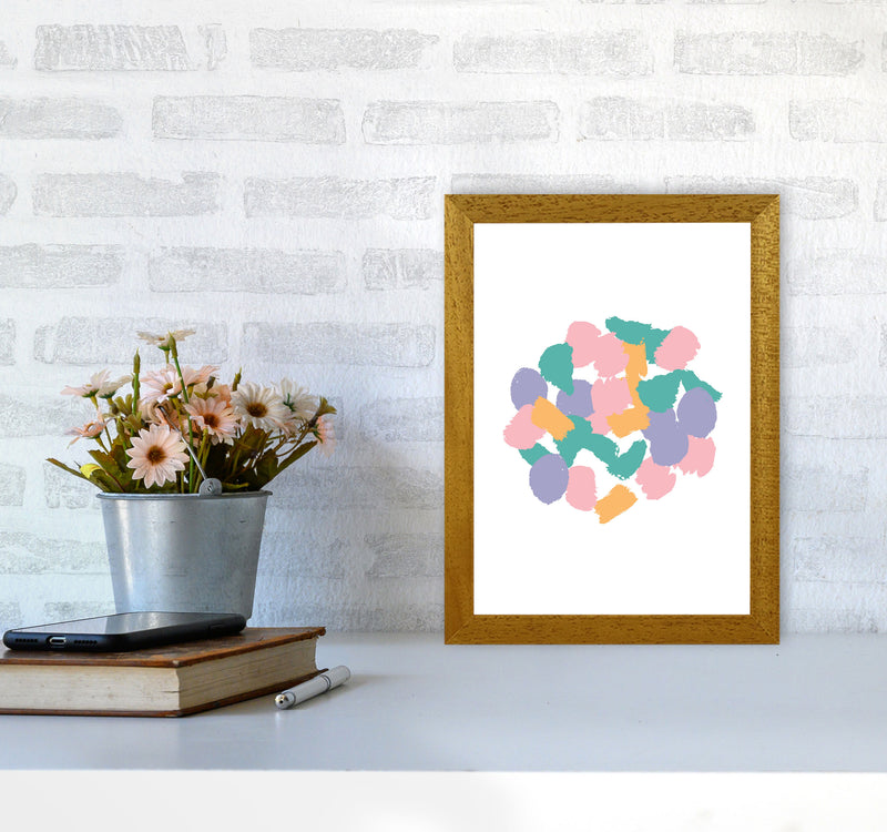 Pink Abstract Paint Splodge Modern Print A4 Print Only