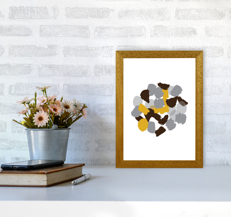 Mustard Abstract Paint Splodge Modern Print A4 Print Only