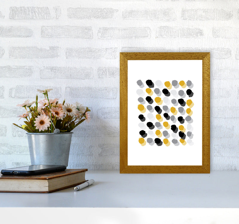 Mustard Polka Dots Abstract Modern Print A4 Print Only