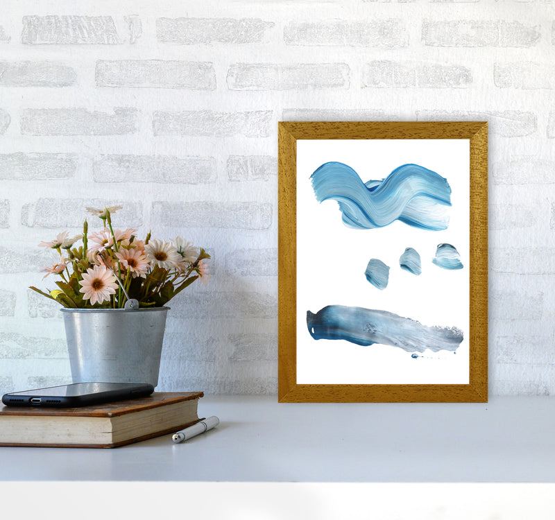 Light Blue Abstract Paint Strokes Modern Print A4 Print Only
