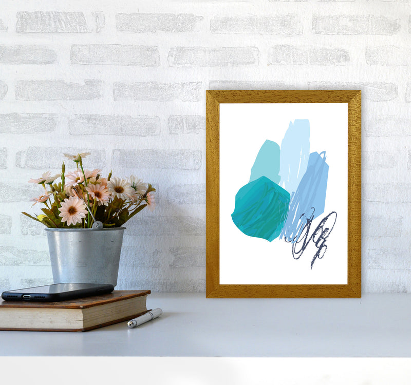 Blue Abstract Palette Drawings Modern Print A4 Print Only