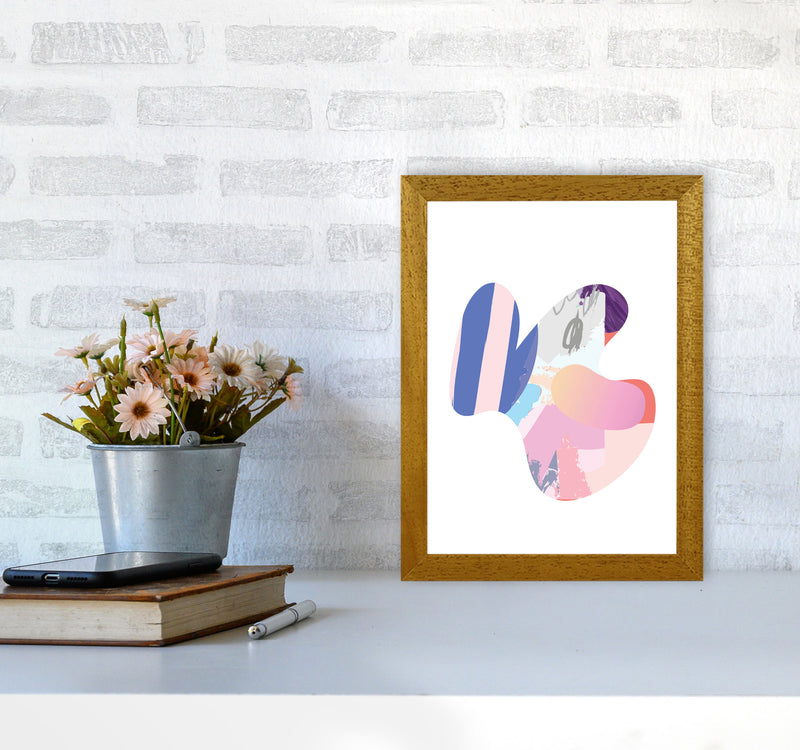Pink Abstract Butterfly Shape Modern Print A4 Print Only