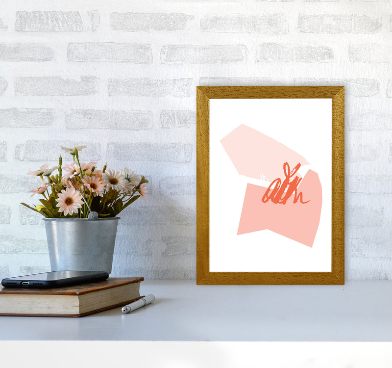 Pink And Coral Abstract Shapes Modern Print A4 Print Only