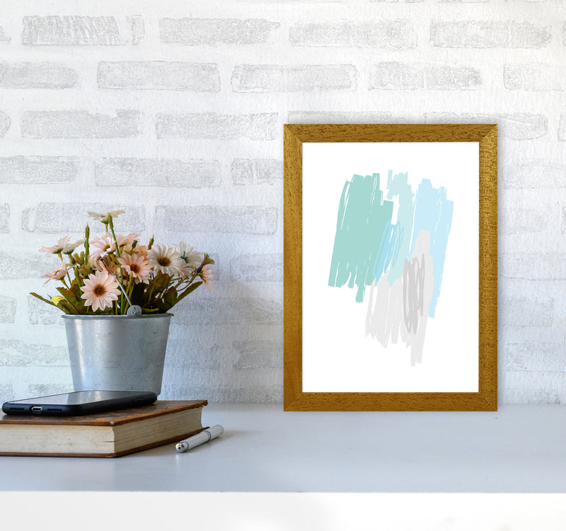 Mint Scribbles Abstract Drawings Modern Print A4 Print Only