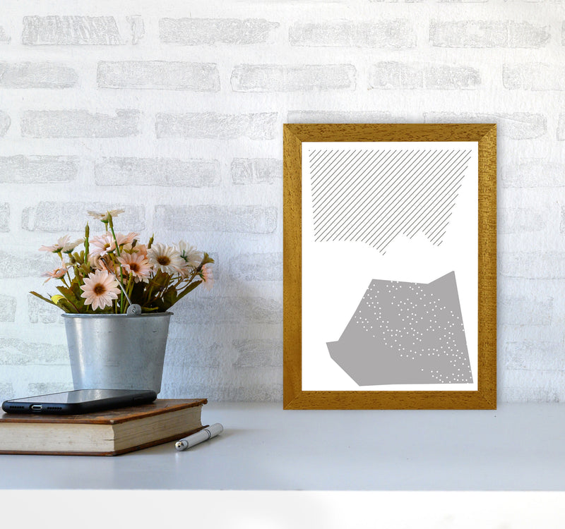 Grey Top And Bottom Abstract Modern Print A4 Print Only