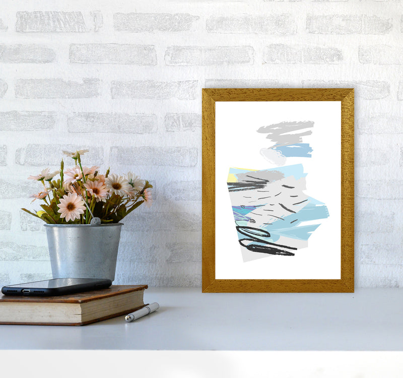Blue And Grey Abstract Drawings Modern Print A4 Print Only