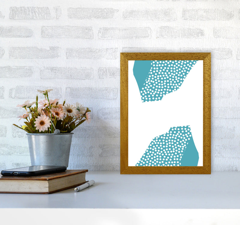 Teal Abstract Mountain Polka Modern Print A4 Print Only