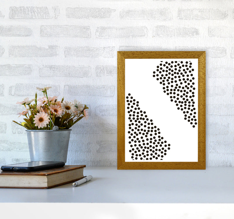 Black Corner Polka Dots Abstract Modern Print A4 Print Only
