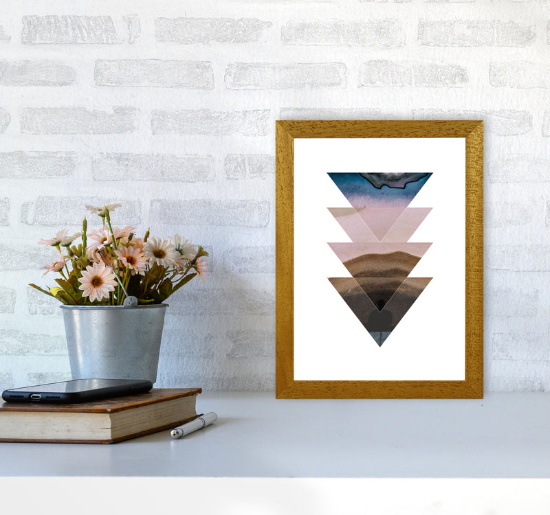 Pastel And Sand Abstract Triangles Modern Print A4 Print Only