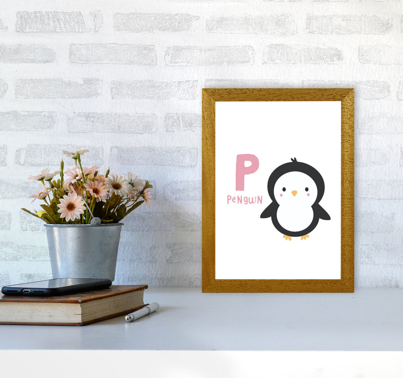 Alphabet Animals, P Is For Penguin Framed Nursey Wall Art Print A4 Print Only