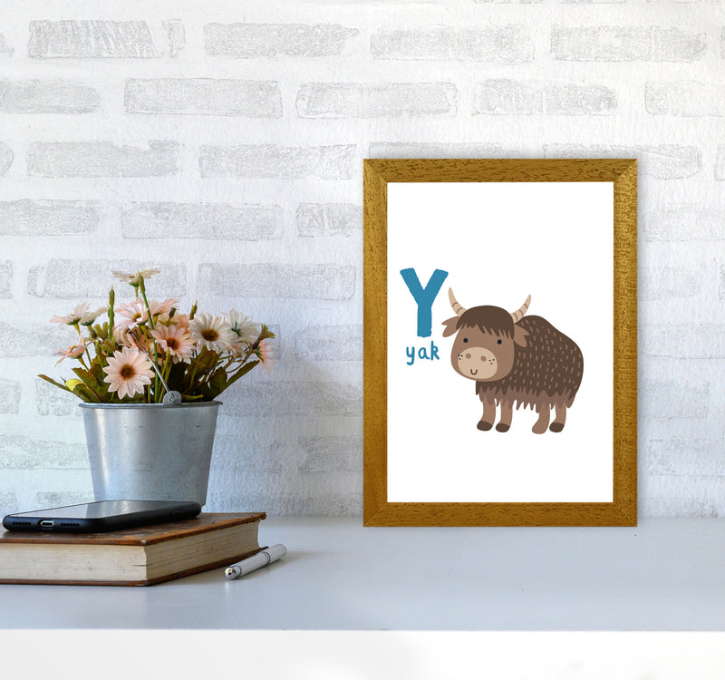 Alphabet Animals, Y Is For Yak Framed Nursey Wall Art Print A4 Print Only