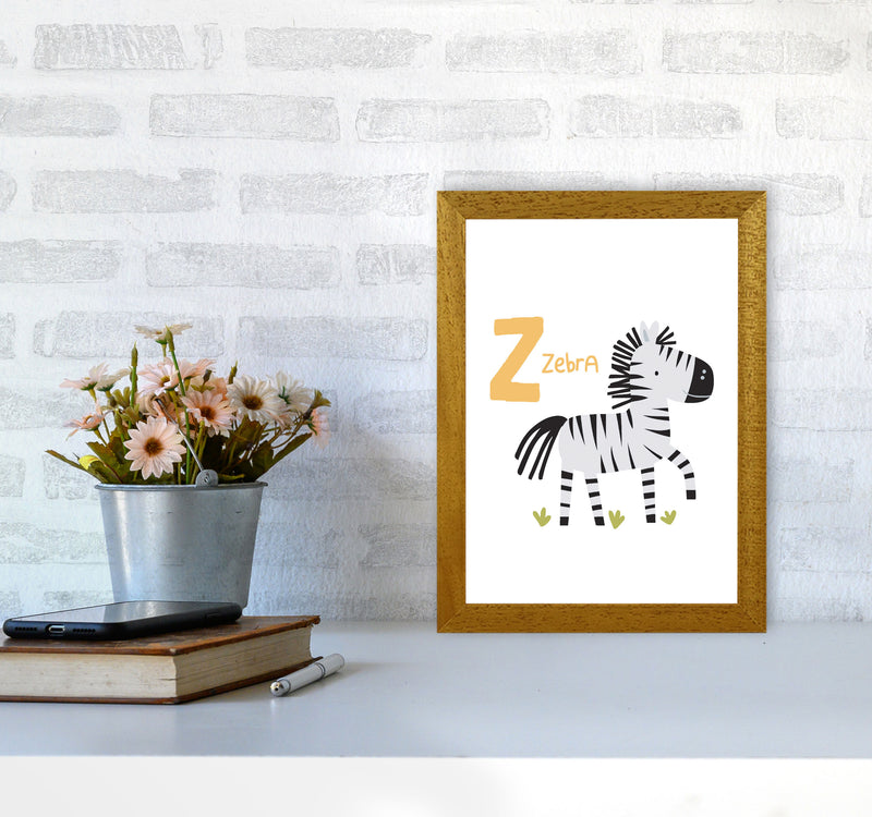 Alphabet Animals, Z Is For Zebra Framed Nursey Wall Art Print A4 Print Only