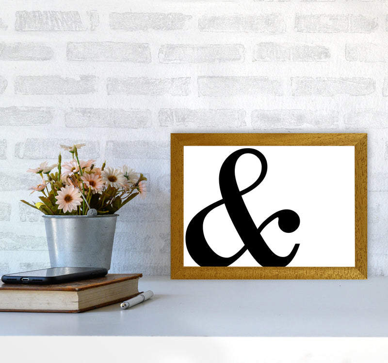 Ampersand Landscape Framed Typography Wall Art Print A4 Print Only