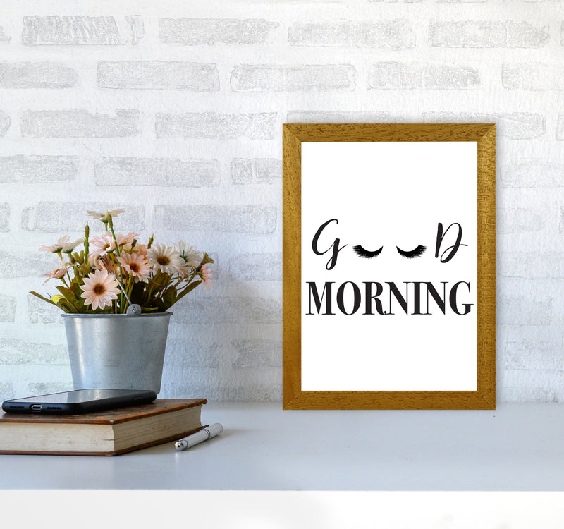Good Morning Lashes Framed Typography Wall Art Print A4 Print Only