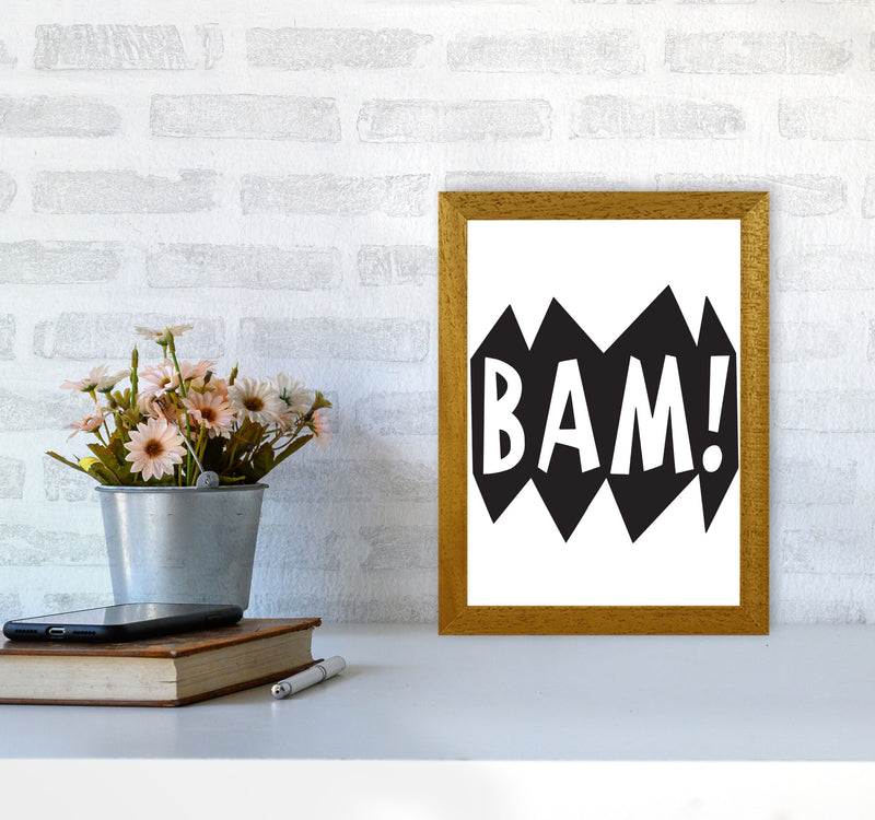 BAM! Black Framed Nursey Wall Art Print A4 Print Only