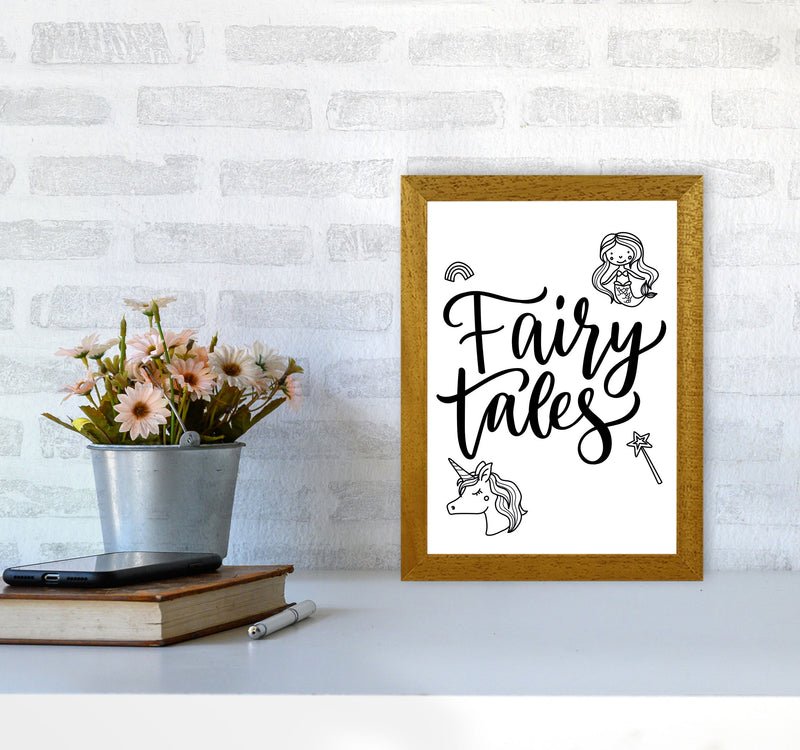 Fairy Tales Black Framed Nursey Wall Art Print A4 Print Only