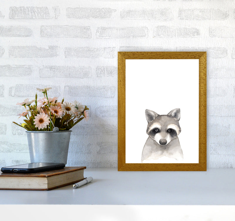 Forest Friends, Cute Raccoon Modern Print Animal Art Print A4 Print Only