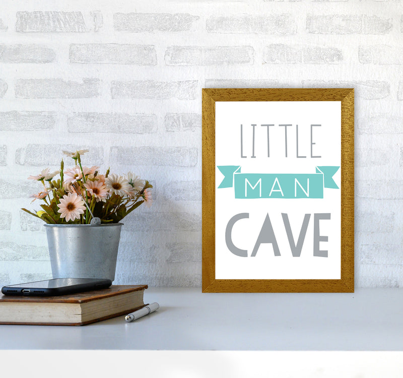 Little Man Cave Mint Banner Framed Nursey Wall Art Print A4 Print Only