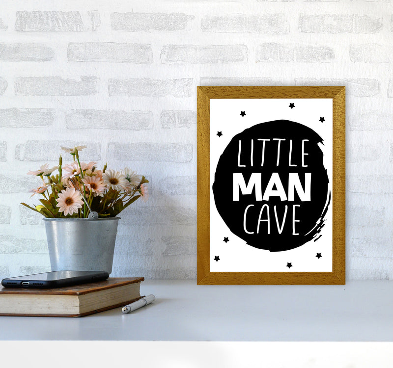 Little Man Cave Black Circle Framed Nursey Wall Art Print A4 Print Only