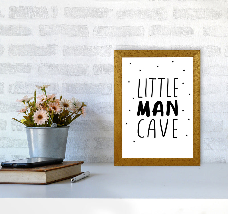 Little Man Cave Black Dots Framed Nursey Wall Art Print A4 Print Only