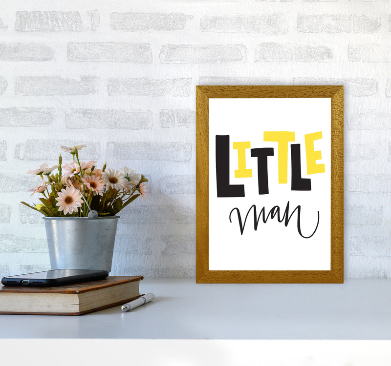 Little Man Yellow And Black Framed Nursey Wall Art Print A4 Print Only