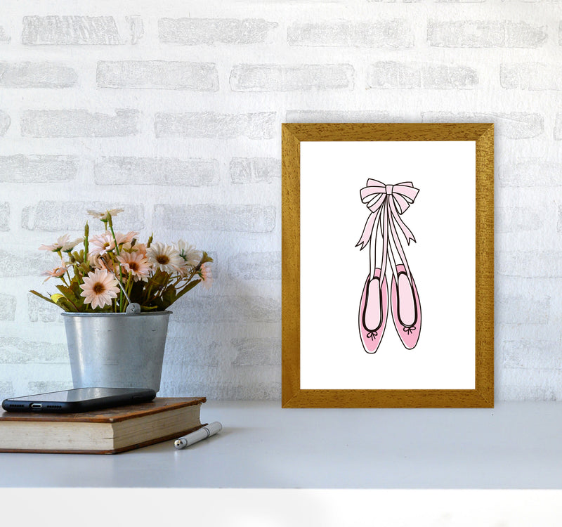 Ballerina Shoes Framed Nursey Wall Art Print A4 Print Only