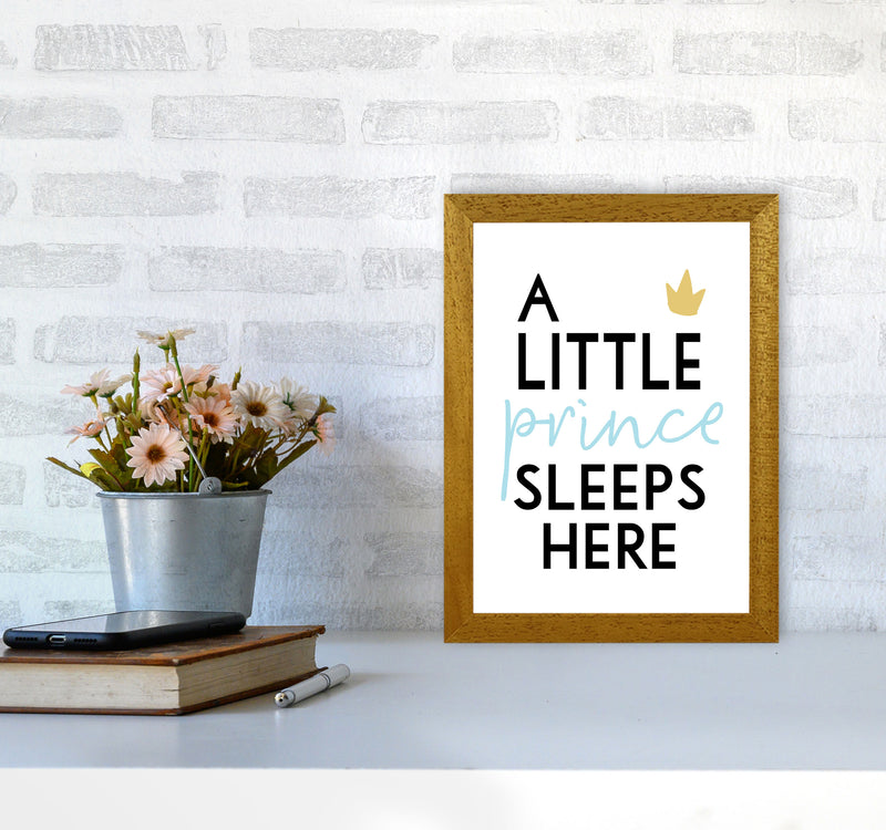 A Little Prince Sleeps Here Framed Nursey Wall Art Print A4 Print Only