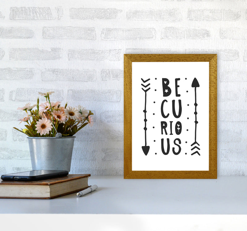 Be Curious Black Framed Typography Wall Art Print A4 Print Only