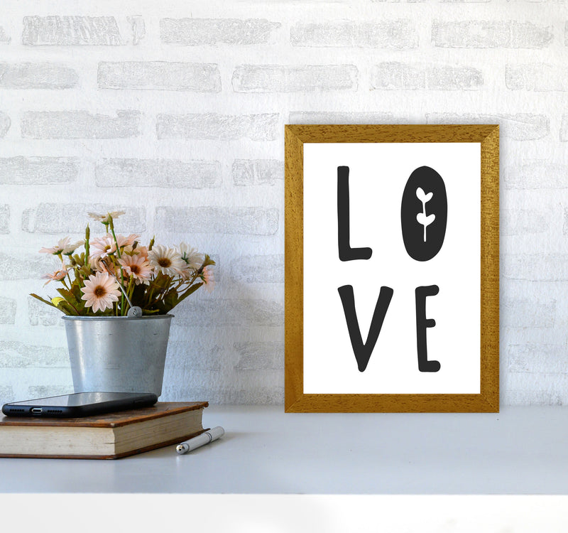 Love Black Framed Typography Wall Art Print A4 Print Only