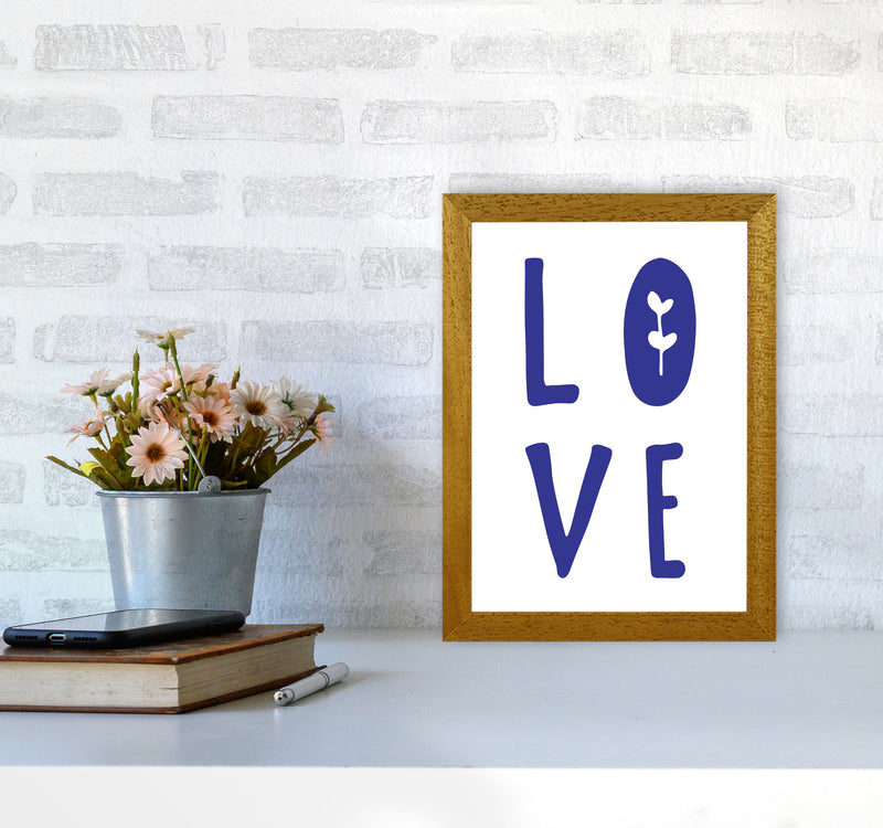 Love Navy Framed Typography Wall Art Print A4 Print Only