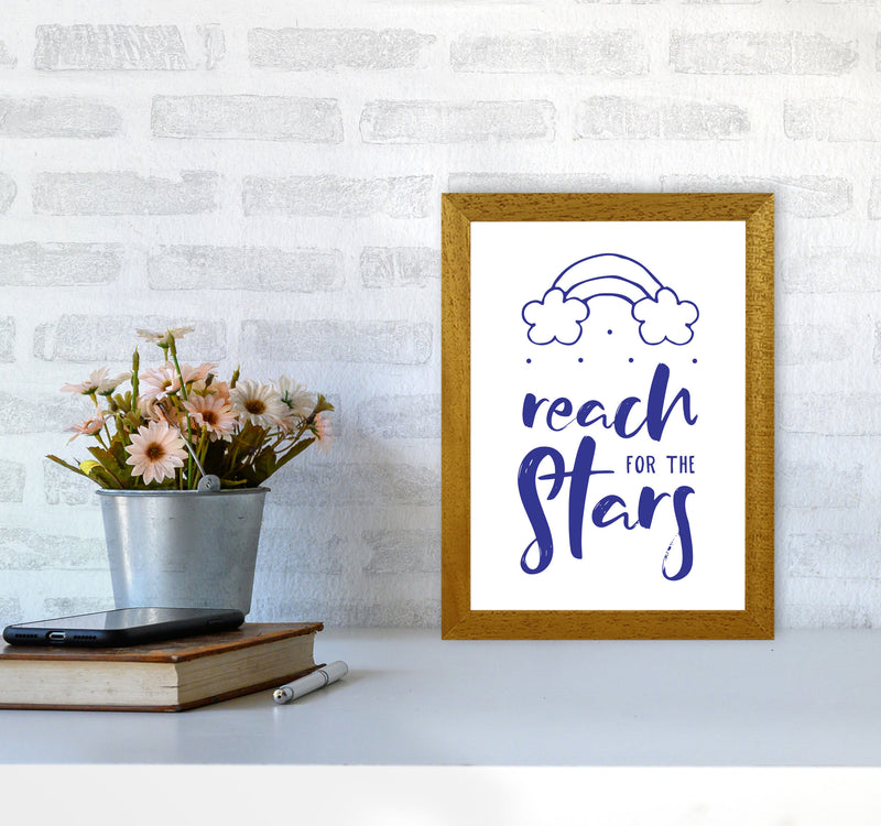 Reach For The Stars Navy Modern Print A4 Print Only