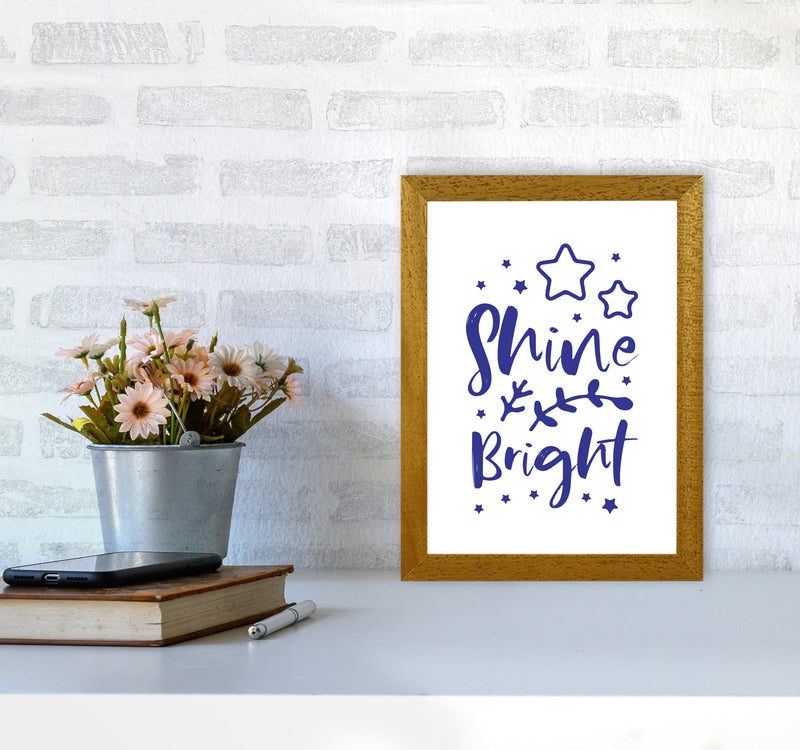 Shine Bright Navy Framed Nursey Wall Art Print A4 Print Only