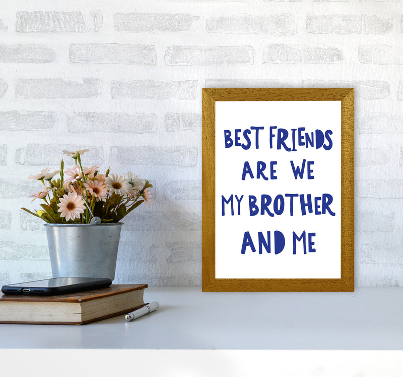 Brother Best Friends Navy Framed Nursey Wall Art Print A4 Print Only