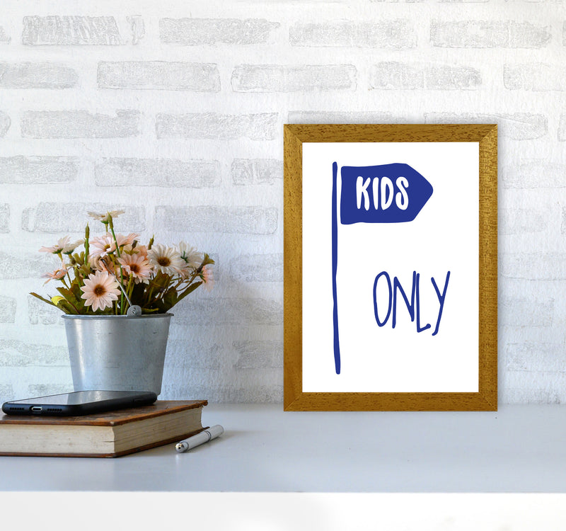 Kids Only Navy Framed Nursey Wall Art Print A4 Print Only