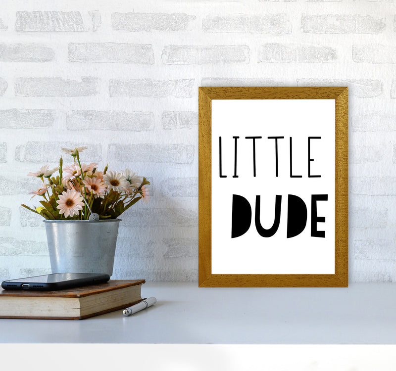 Little Dude Black Framed Nursey Wall Art Print A4 Print Only