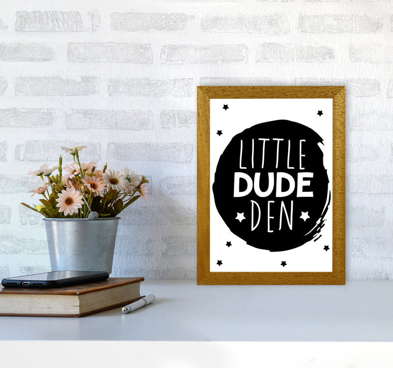 Little Dude Den Black Circle Framed Nursey Wall Art Print A4 Print Only