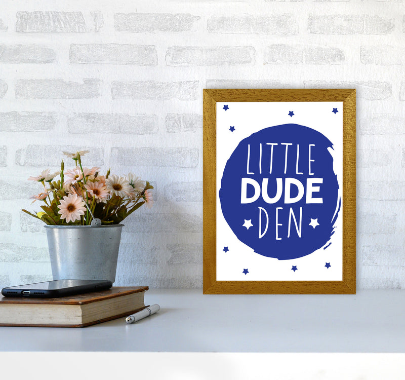 Little Dude Den Navy Circle Framed Nursey Wall Art Print A4 Print Only