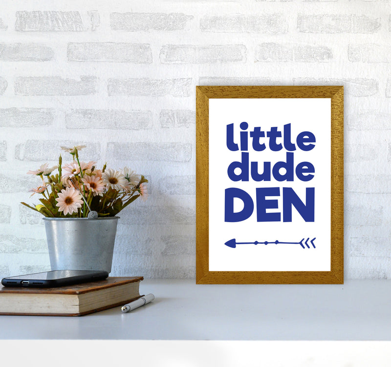 Little Dude Den Navy Framed Nursey Wall Art Print A4 Print Only
