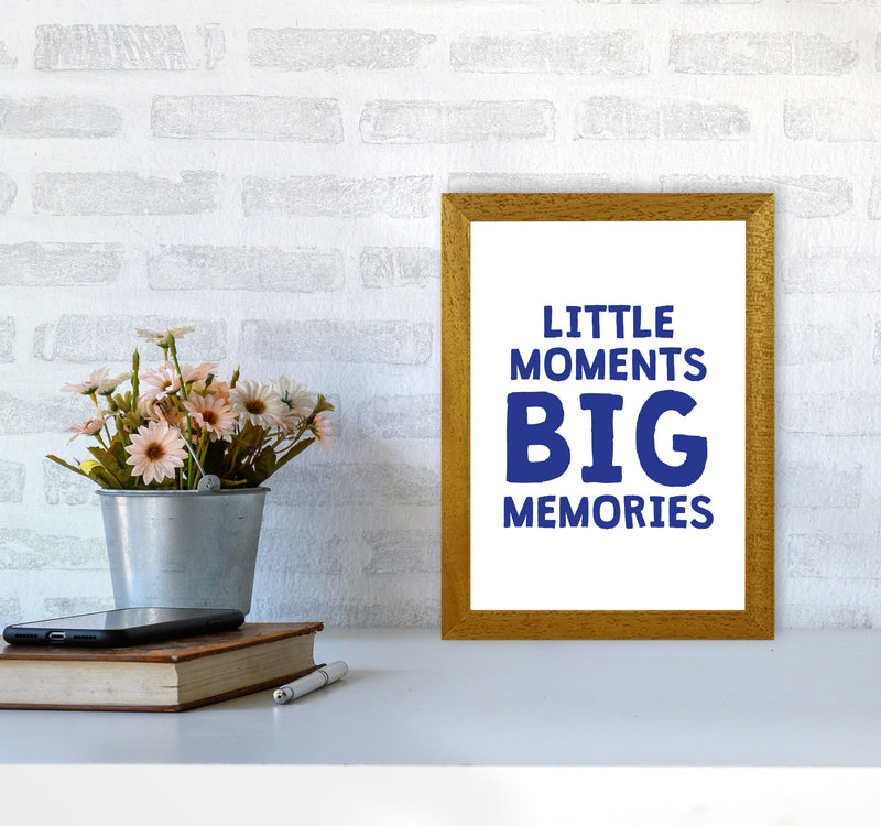 Little Moments Big Memories Navy Framed Nursey Wall Art Print A4 Print Only