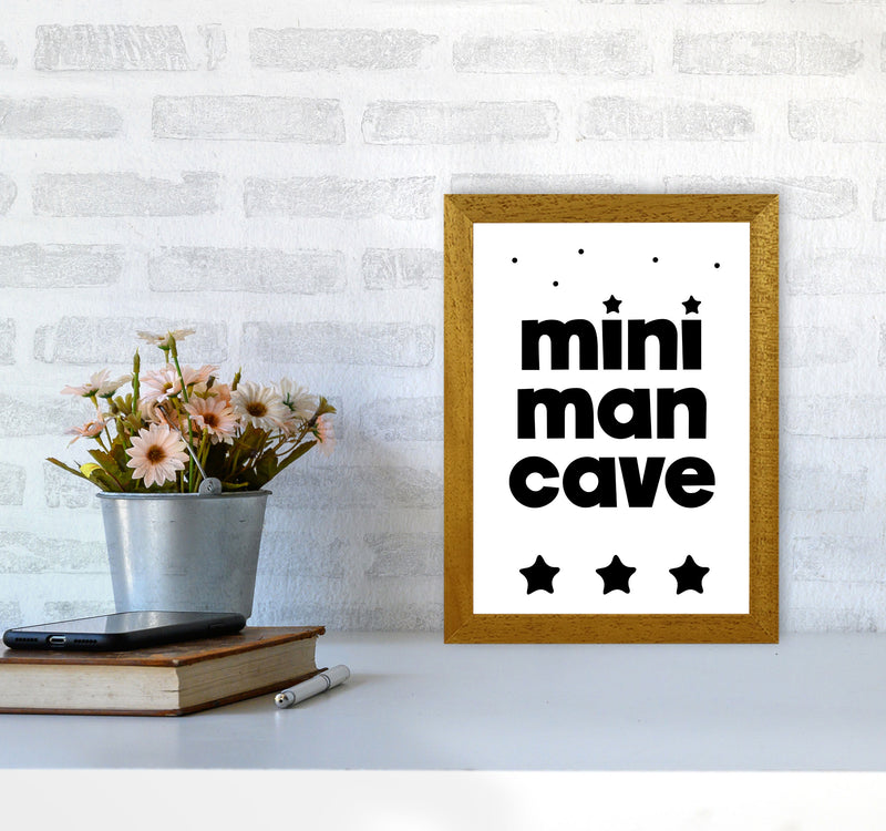 Mini Man Cave Black Framed Nursey Wall Art Print A4 Print Only