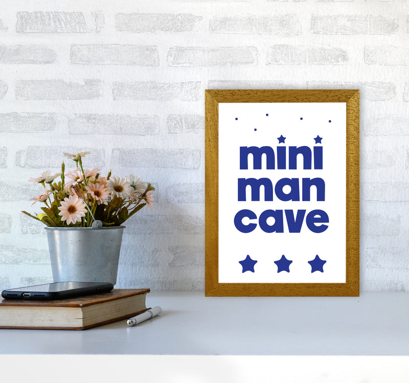 Mini Man Cave Navy Framed Nursey Wall Art Print A4 Print Only