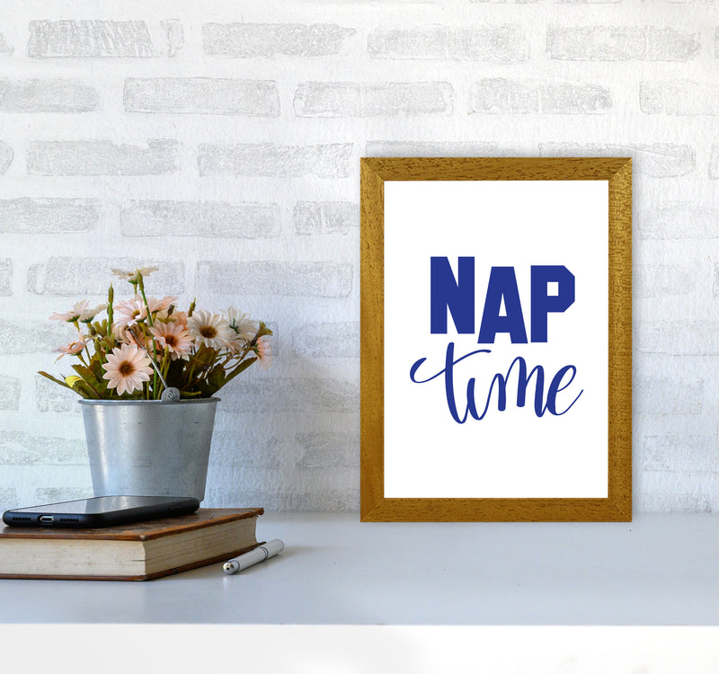 Nap Time Navy Framed Typography Wall Art Print A4 Print Only