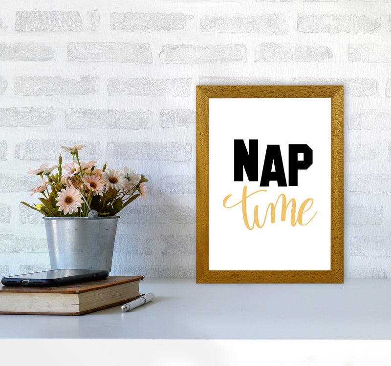 Nap Time Black And Mustard Framed Typography Wall Art Print A4 Print Only